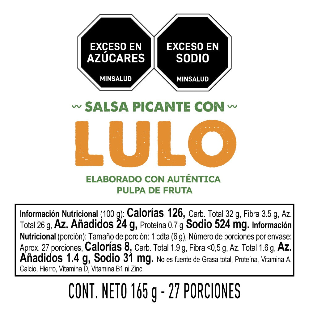 Ají Frutal Dulce Picante Colombiano De Lulo Natural, Salsa Picante en Botella De 165g