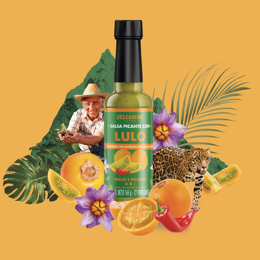 Ají Frutal Dulce Picante Colombiano De Lulo Natural, Salsa Picante en Botella De 165g