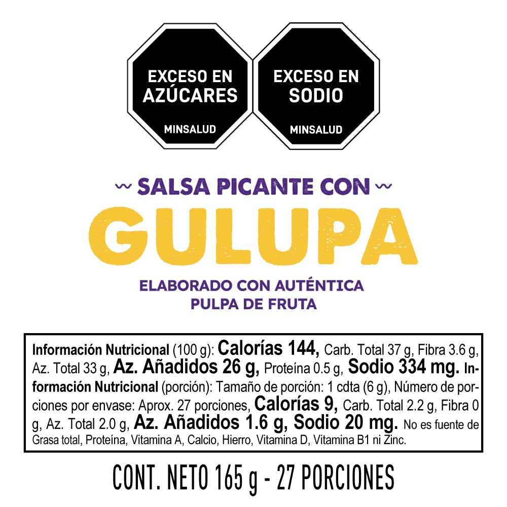 Ají Frutal Dulce Picante Colombiano De Gulupa Natural, Salsa Picante en Botella De 165g