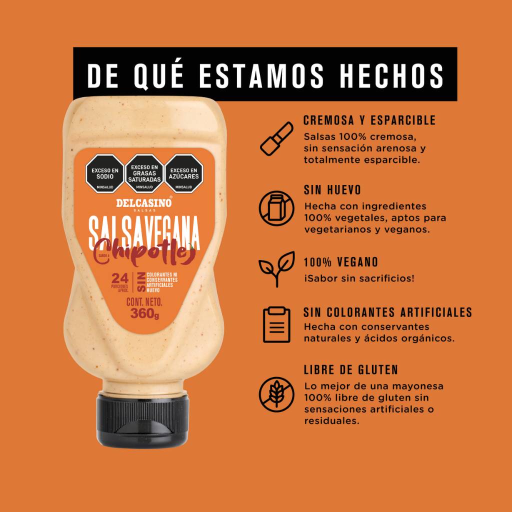 Salsa Vegana Sabor Chipotle Picante y Cremosa Tienda Alimentos